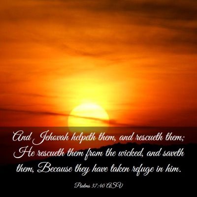 Picture 03 - Psalms 37:40 ASV - And Jehovah helpeth them, and rescueth them; He - Bible Verse Picture