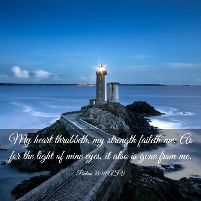 Picture 03 - Psalms 38:10 ASV - My heart throbbeth, my strength faileth me: As - Bible Verse Picture