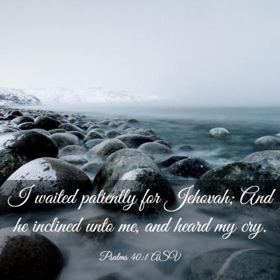 Picture 03 - Psalms 40:1 ASV - I waited patiently for Jehovah; And he inclined - Bible Verse Picture