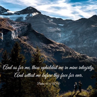 Picture 03 - Psalms 41:12 ASV - And as for me, thou upholdest me in mine - Bible Verse Picture