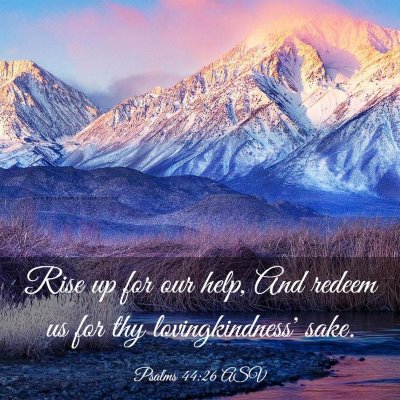 Picture 03 - Psalms 44:26 ASV - Rise up for our help, And redeem us for thy - Bible Verse Picture