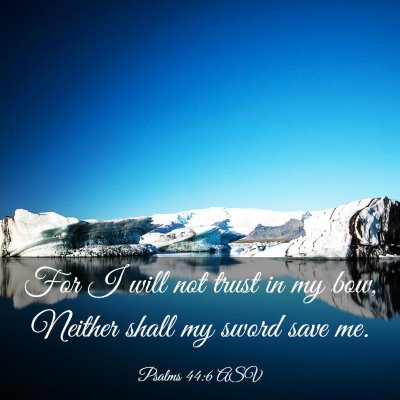 Picture 03 - Psalms 44:6 ASV - For I will not trust in my bow, Neither shall my - Bible Verse Picture