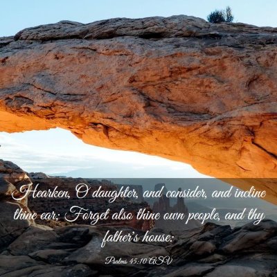 Picture 03 - Psalms 45:10 ASV - Hearken, O daughter, and consider, and incline - Bible Verse Picture