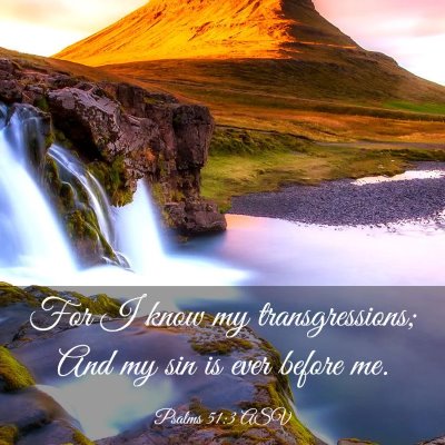 Picture 03 - Psalms 51:3 ASV - For I know my transgressions; And my sin is ever - Bible Verse Picture