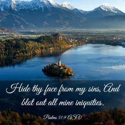 Picture 03 - Psalms 51:9 ASV - Hide thy face from my sins, And blot out all mine - Bible Verse Picture