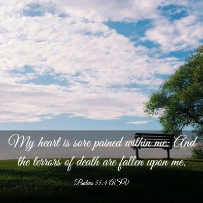 Picture 03 - Psalms 55:4 ASV - My heart is sore pained within me: And the - Bible Verse Picture