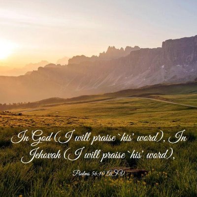 Picture 03 - Psalms 56:10 ASV - In God (I will praise `his' word), In Jehovah (I - Bible Verse Picture