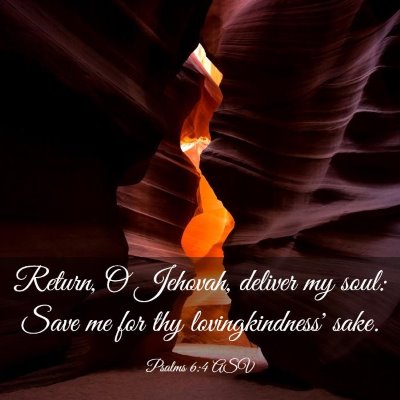 Picture 03 - Psalms 6:4 ASV - Return, O Jehovah, deliver my soul: Save me for - Bible Verse Picture