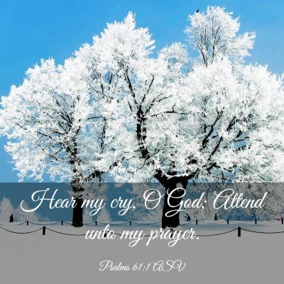 Picture 03 - Psalms 61:1 ASV - Hear my cry, O God; Attend unto my - Bible Verse Picture