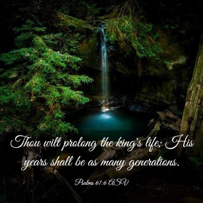 Picture 03 - Psalms 61:6 ASV - Thou wilt prolong the king's life; His years - Bible Verse Picture