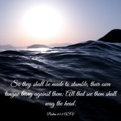 Picture 03 - Psalms 64:8 ASV - So they shall be made to stumble, their own - Bible Verse Picture