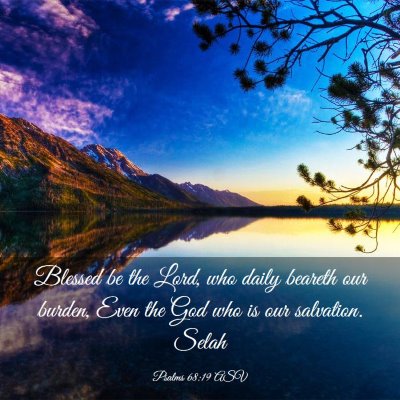Picture 03 - Psalms 68:19 ASV - Blessed be the Lord, who daily beareth our - Bible Verse Picture