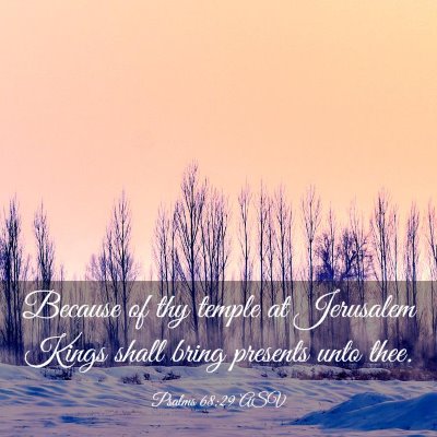 Picture 03 - Psalms 68:29 ASV - Because of thy temple at Jerusalem Kings shall - Bible Verse Picture