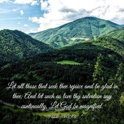 Picture 03 - Psalms 70:4 ASV - Let all those that seek thee rejoice and be glad - Bible Verse Picture