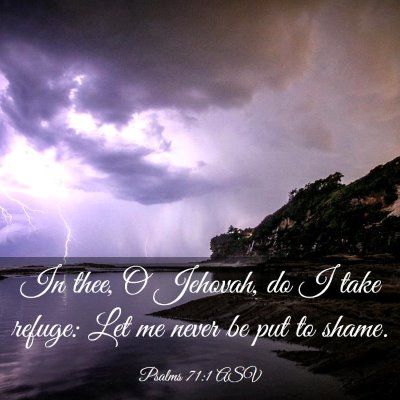 Picture 03 - Psalms 71:1 ASV - In thee, O Jehovah, do I take refuge: Let me - Bible Verse Picture