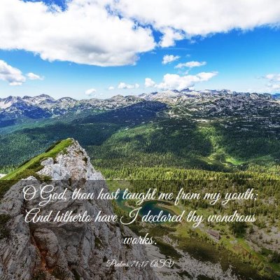 Picture 03 - Psalms 71:17 ASV - O God, thou hast taught me from my youth; And - Bible Verse Picture