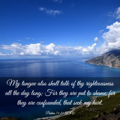 Picture 03 - Psalms 71:24 ASV - My tongue also shall talk of thy righteousness - Bible Verse Picture
