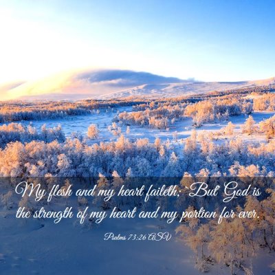 Picture 03 - Psalms 73:26 ASV - My flesh and my heart faileth; `But' God is the - Bible Verse Picture