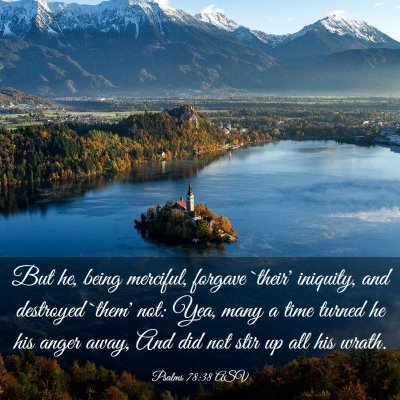 Picture 03 - Psalms 78:38 ASV - But he, being merciful, forgave `their' iniquity, - Bible Verse Picture