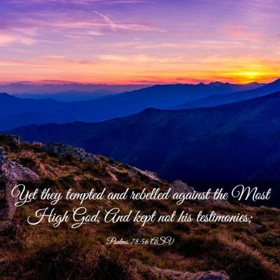 Picture 03 - Psalms 78:56 ASV - Yet they tempted and rebelled against the Most - Bible Verse Picture