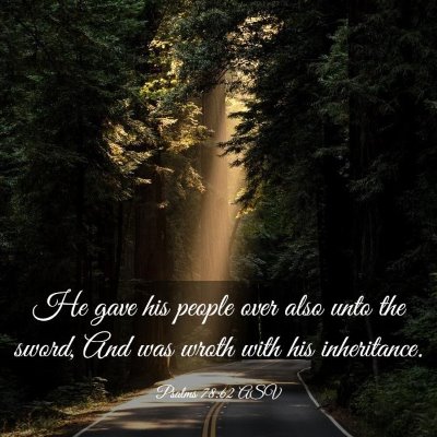 Picture 03 - Psalms 78:62 ASV - He gave his people over also unto the sword, And - Bible Verse Picture