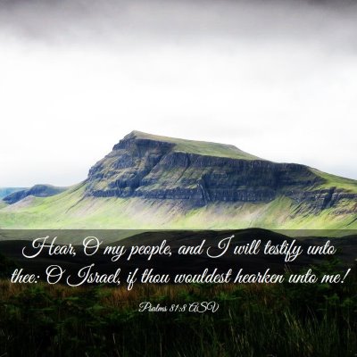 Picture 03 - Psalms 81:8 ASV - Hear, O my people, and I will testify unto thee: - Bible Verse Picture