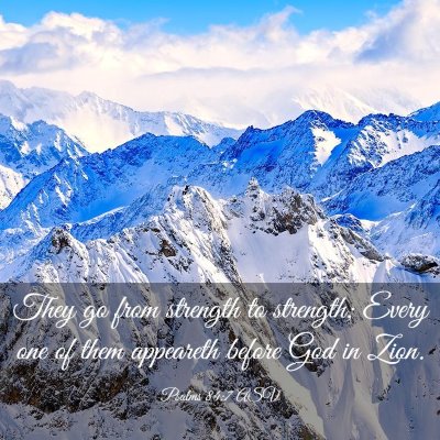 Picture 03 - Psalms 84:7 ASV - They go from strength to strength; Every one of - Bible Verse Picture