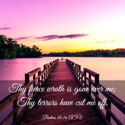 Picture 03 - Psalms 88:16 ASV - Thy fierce wrath is gone over me; Thy terrors - Bible Verse Picture