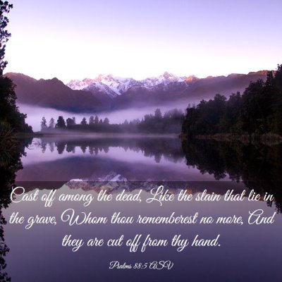 Picture 03 - Psalms 88:5 ASV - Cast off among the dead, Like the slain that lie - Bible Verse Picture