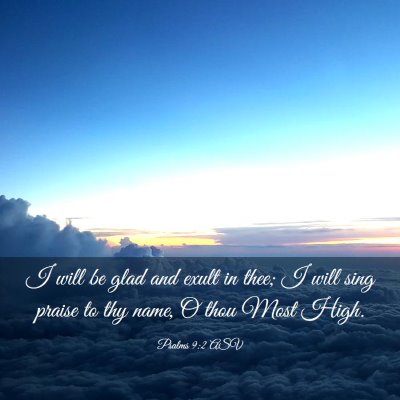 Picture 03 - Psalms 9:2 ASV - I will be glad and exult in thee; I will sing - Bible Verse Picture
