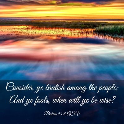 Picture 03 - Psalms 94:8 ASV - Consider, ye brutish among the people; And ye - Bible Verse Picture