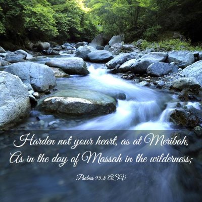 Picture 03 - Psalms 95:8 ASV - Harden not your heart, as at Meribah, As in the - Bible Verse Picture