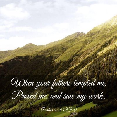 Picture 03 - Psalms 95:9 ASV - When your fathers tempted me, Proved me, and saw - Bible Verse Picture