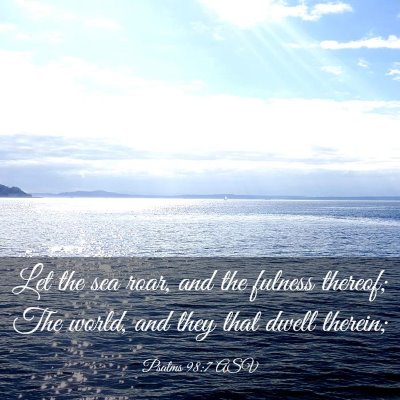 Picture 03 - Psalms 98:7 ASV - Let the sea roar, and the fulness thereof; The - Bible Verse Picture
