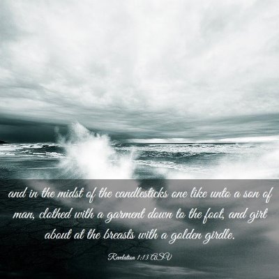 Picture 03 - Revelation 1:13 ASV - and in the midst of the candlesticks one like - Bible Verse Picture