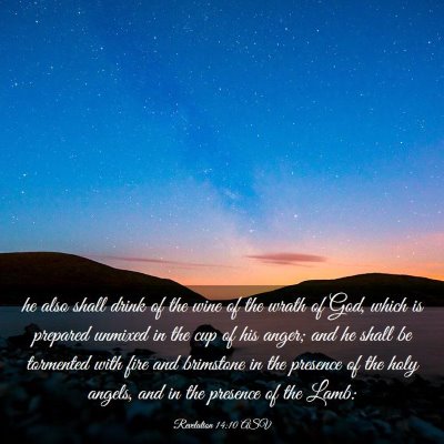 Picture 03 - Revelation 14:10 ASV - he also shall drink of the wine of the wrath of - Bible Verse Picture