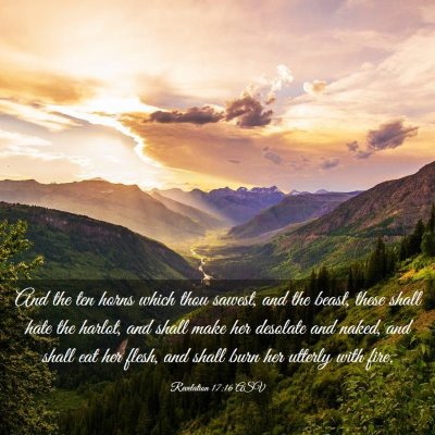 Picture 03 - Revelation 17:16 ASV - And the ten horns which thou sawest, and the - Bible Verse Picture