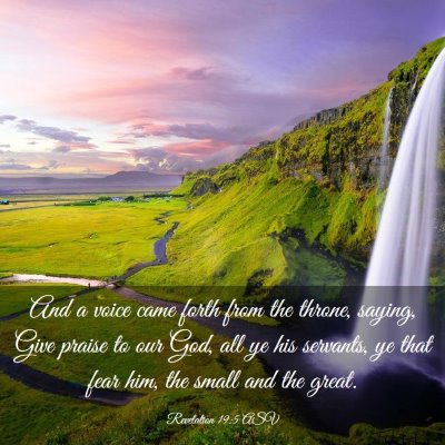 Picture 03 - Revelation 19:5 ASV - And a voice came forth from the throne, saying, - Bible Verse Picture