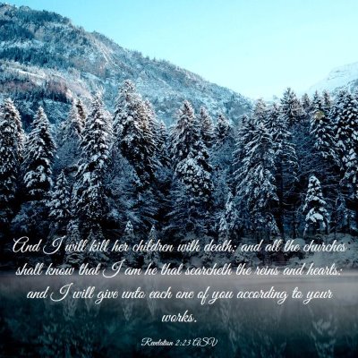 Picture 03 - Revelation 2:23 ASV - And I will kill her children with death; and all - Bible Verse Picture