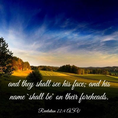 Picture 03 - Revelation 22:4 ASV - and they shall see his face; and his name `shall - Bible Verse Picture