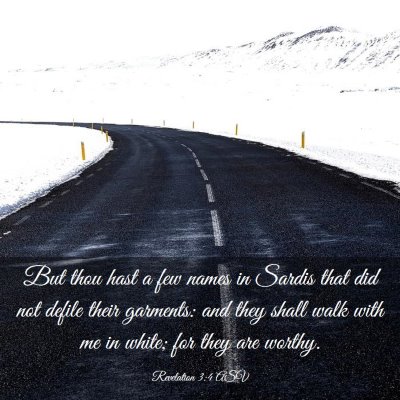 Picture 03 - Revelation 3:4 ASV - But thou hast a few names in Sardis that did not - Bible Verse Picture