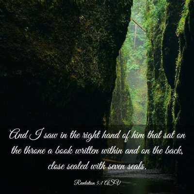 Picture 03 - Revelation 5:1 ASV - And I saw in the right hand of him that sat on - Bible Verse Picture