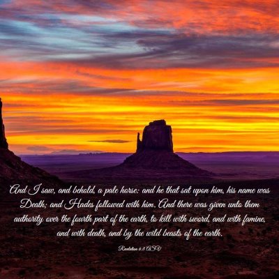 Picture 03 - Revelation 6:8 ASV - And I saw, and behold, a pale horse: and he that - Bible Verse Picture