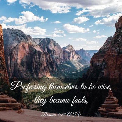 Picture 03 - Romans 1:22 ASV - Professing themselves to be wise, they became - Bible Verse Picture