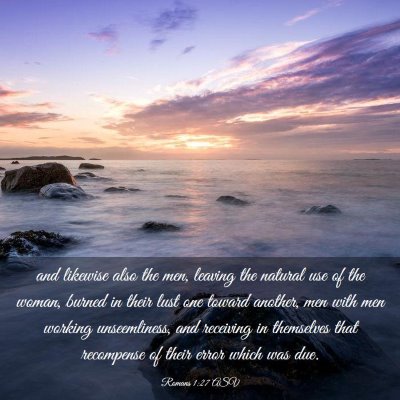 Picture 03 - Romans 1:27 ASV - and likewise also the men, leaving the natural - Bible Verse Picture