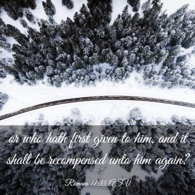 Picture 03 - Romans 11:35 ASV - or who hath first given to him, and it shall be - Bible Verse Picture