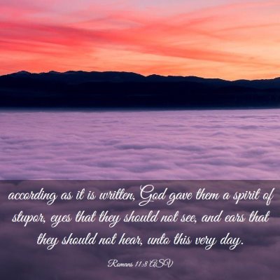Picture 03 - Romans 11:8 ASV - according as it is written, God gave them a - Bible Verse Picture