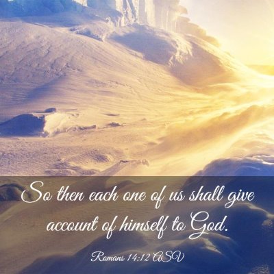 Picture 03 - Romans 14:12 ASV - So then each one of us shall give account of - Bible Verse Picture