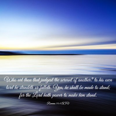 Picture 03 - Romans 14:4 ASV - Who art thou that judgest the servant of another? - Bible Verse Picture