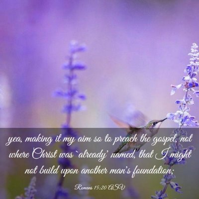 Picture 03 - Romans 15:20 ASV - yea, making it my aim so to preach the gospel, - Bible Verse Picture